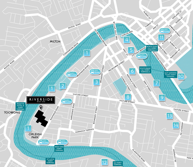 Riverside West End Pradella Map