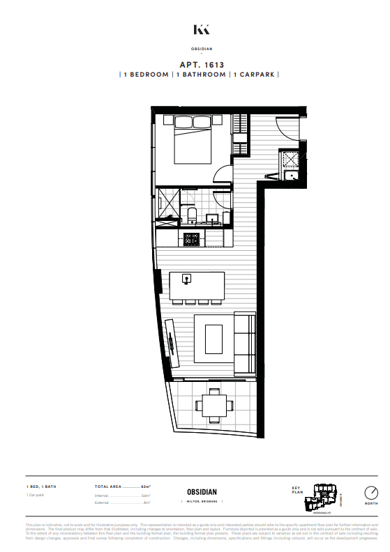 Obsidian Floor plan Apartment 1613