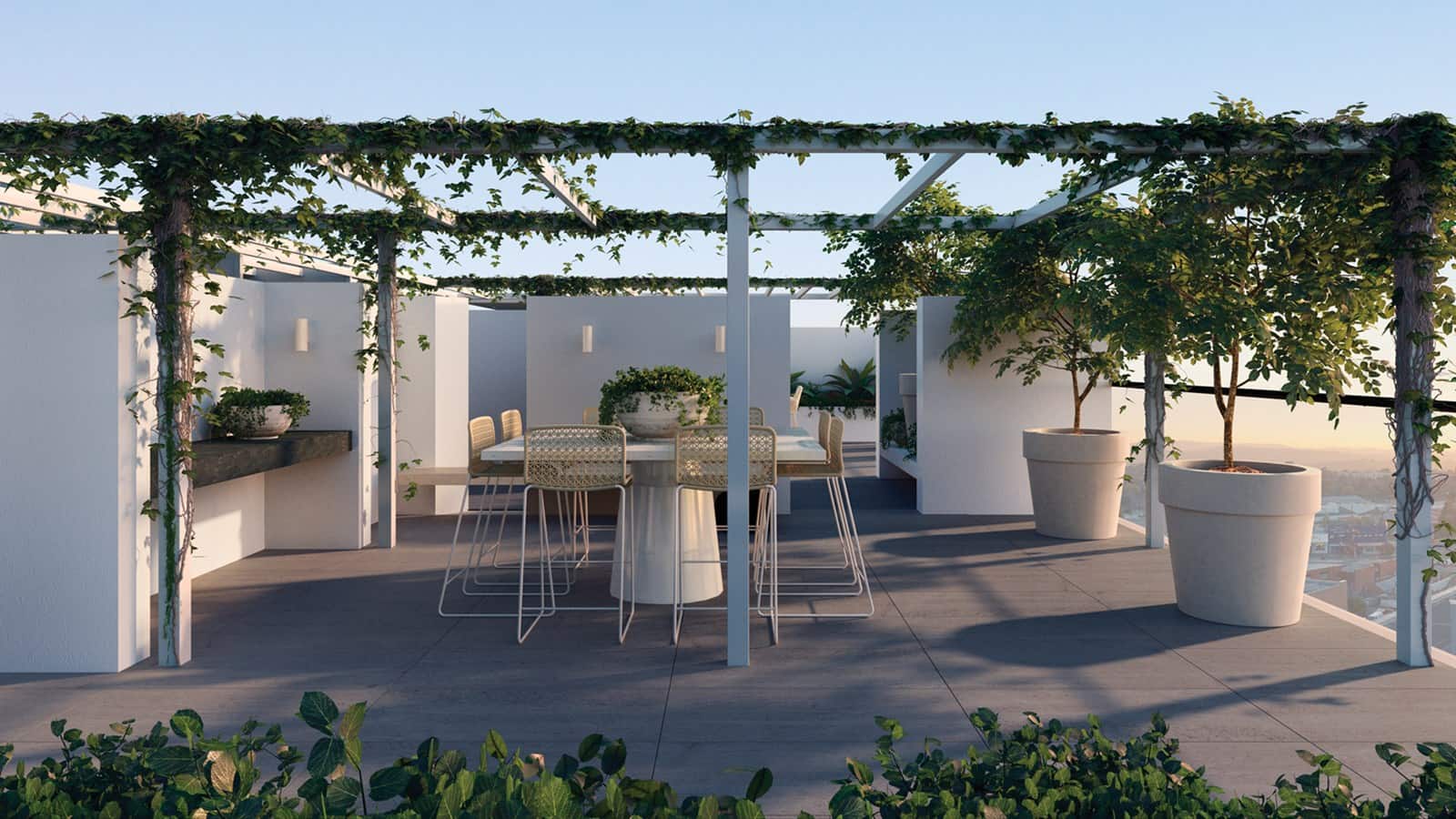 Rooftop entertainment space render. Supplied by developer.